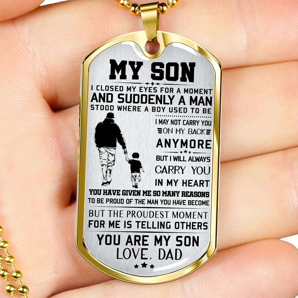 Son Dog Tag, Custom Picture Dog Tag For Son, Gift For Son, Son Necklace, Father And Son Dog Tag-21 Gifts For Son Rakva