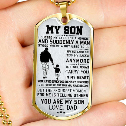 Son Dog Tag, Custom Picture Dog Tag For Son, Gift For Son, Son Necklace, Father And Son Dog Tag-21 Gifts For Son Rakva
