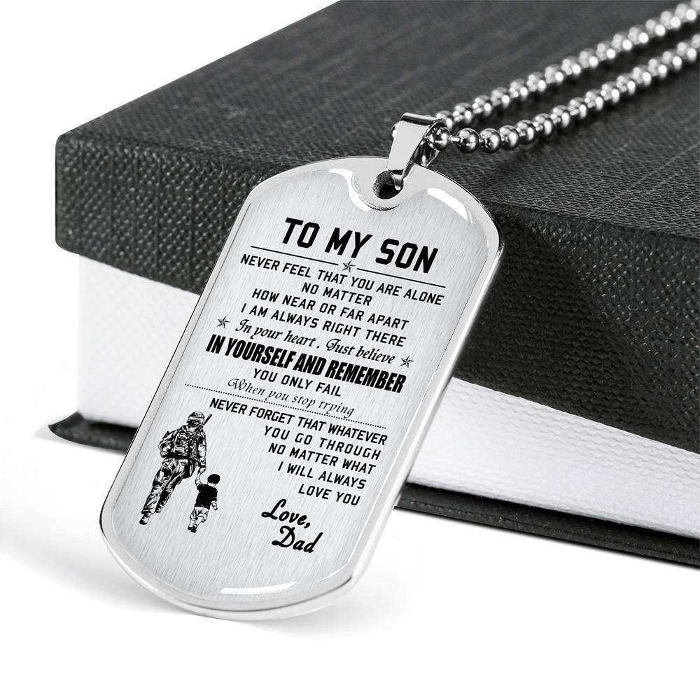 Son Dog Tag, Custom Picture Dog Tag For Son, Gift For Son, Son Necklace, Father And Son Dog Tag-25 Gifts For Son Rakva