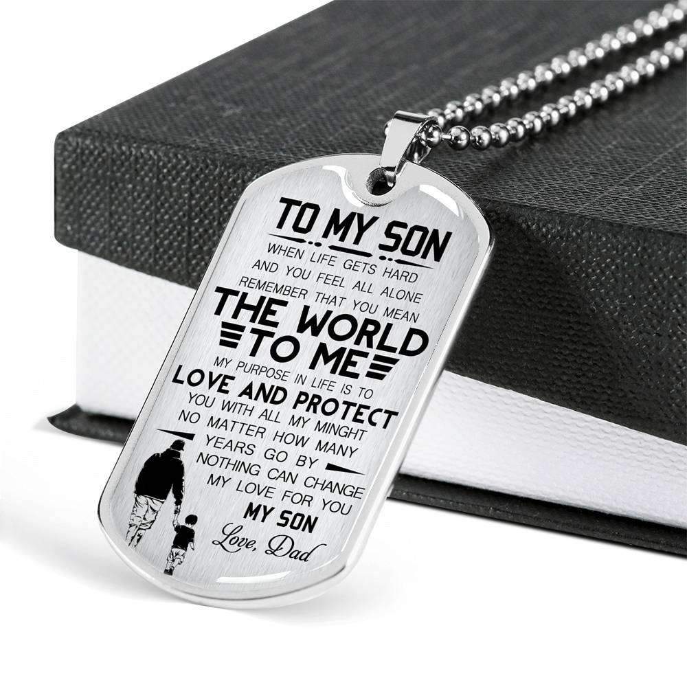 Son Dog Tag, Custom Picture Dog Tag For Son, Gift For Son, Son Necklace, Father And Son Dog Tag-26 Gifts For Son Rakva
