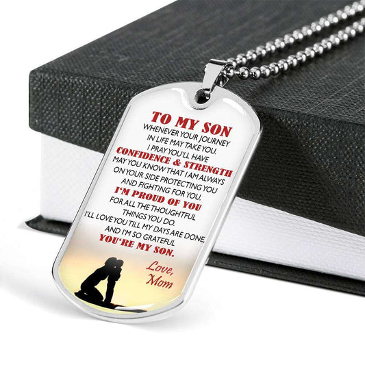 Son Dog Tag, Custom Picture Dog Tag For Son, Gift For Son, Son Necklace, Father And Son Dog Tag-36 Gifts For Son Rakva