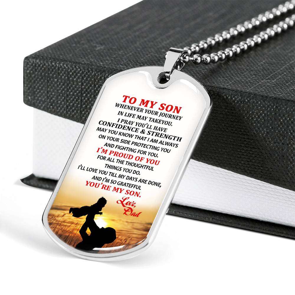 Son Dog Tag, Custom Picture Dog Tag For Son, Gift For Son, Son Necklace, Father And Son Dog Tag-37 Gifts For Son Rakva