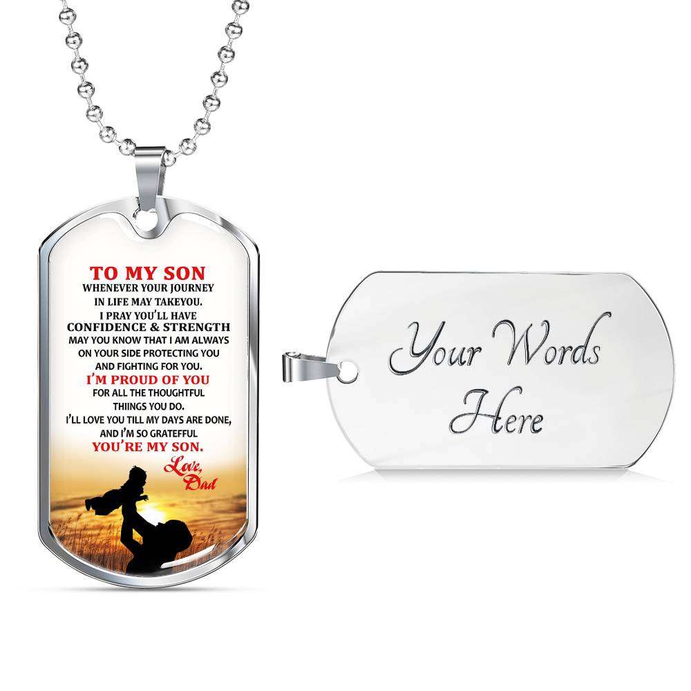 Son Dog Tag, Custom Picture Dog Tag For Son, Gift For Son, Son Necklace, Father And Son Dog Tag-37 Gifts For Son Rakva