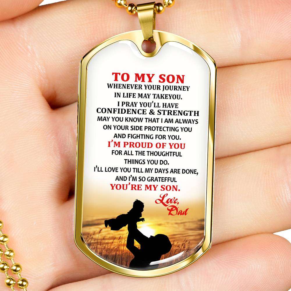 Son Dog Tag, Custom Picture Dog Tag For Son, Gift For Son, Son Necklace, Father And Son Dog Tag-37 Gifts For Son Rakva