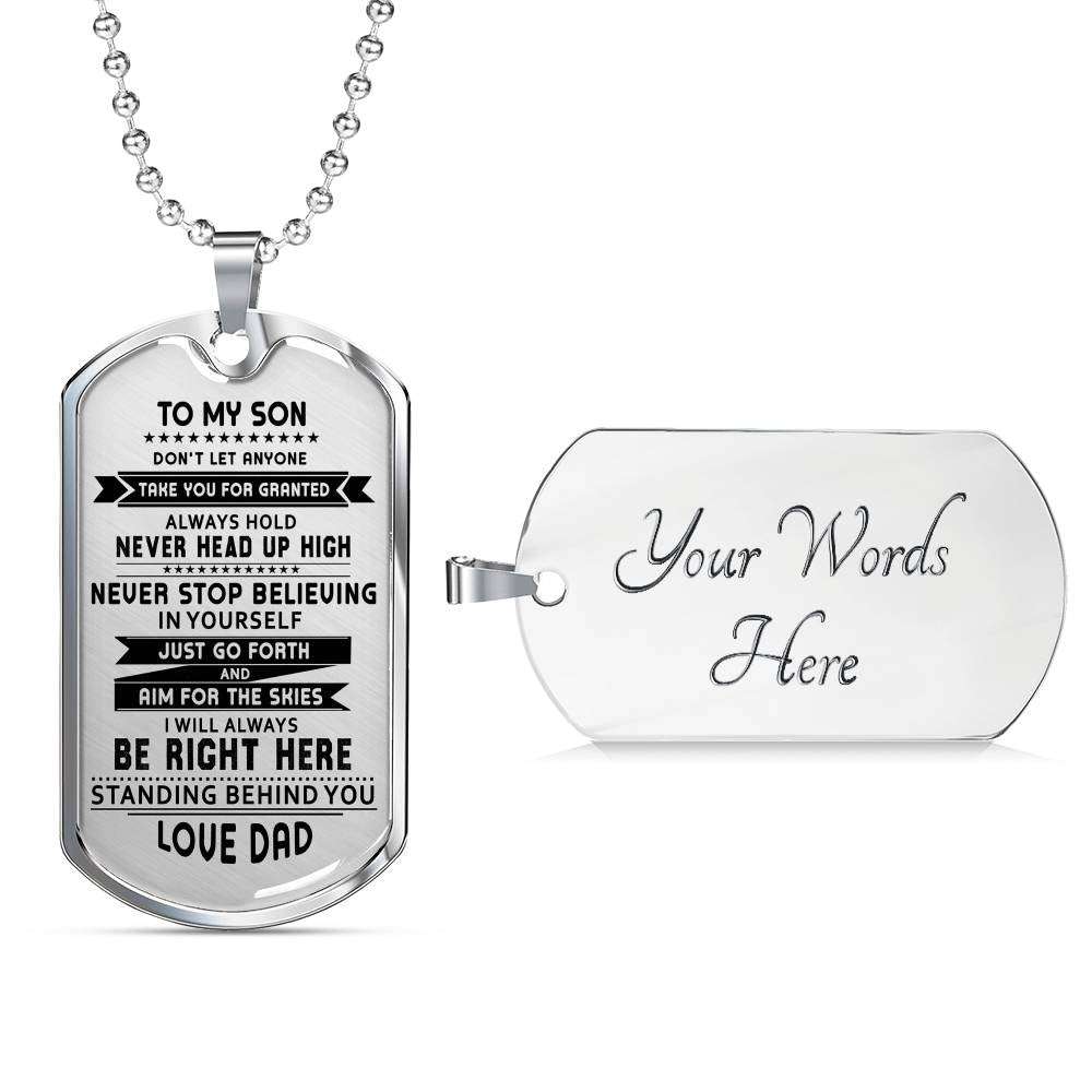 Son Dog Tag, Custom Picture Dog Tag For Son, Gift For Son, Son Necklace, Father And Son Dog Tag-44 Gifts For Son Rakva