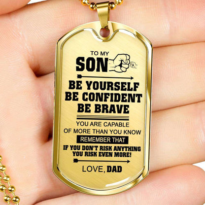 Son Dog Tag, Custom Picture Dog Tag For Son, Gift For Son, Son Necklace, Father And Son Dog Tag-47 Gifts For Son Rakva