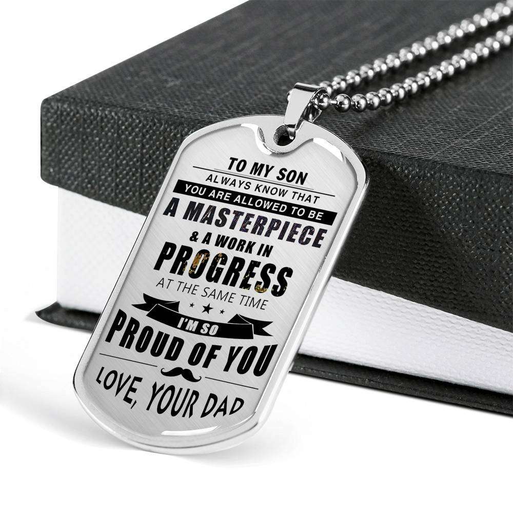 Son Dog Tag, Custom Picture Dog Tag For Son, Gift For Son, Son Necklace, Father And Son Dog Tag-56 Gifts For Son Rakva