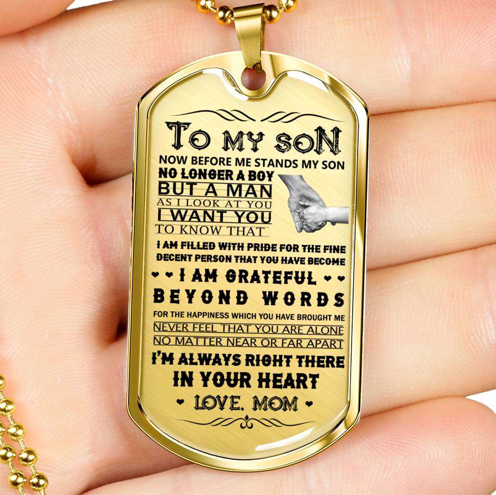 Son Dog Tag, Custom Picture Dog Tag For Son, Gift For Son, Son Necklace, Father And Son Dog Tag-62 Gifts For Son Rakva