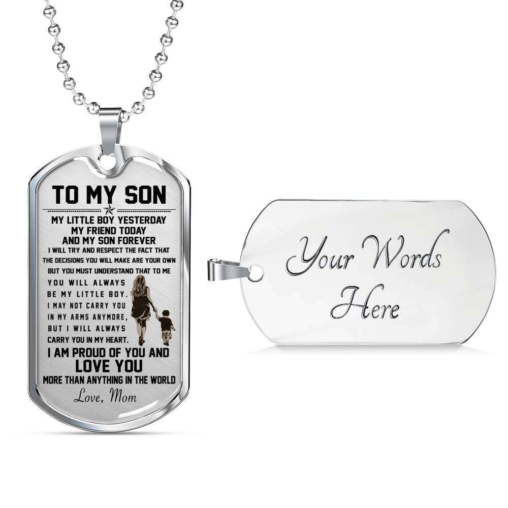 Son Dog Tag, Custom Picture Dog Tag For Son, Gift For Son, Son Necklace, Father And Son Dog Tag-65 Gifts For Son Rakva