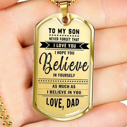 Son Dog Tag, Custom Picture Dog Tag For Son, Gift For Son, Son Necklace, Father And Son Dog Tag-68 Gifts For Son Rakva
