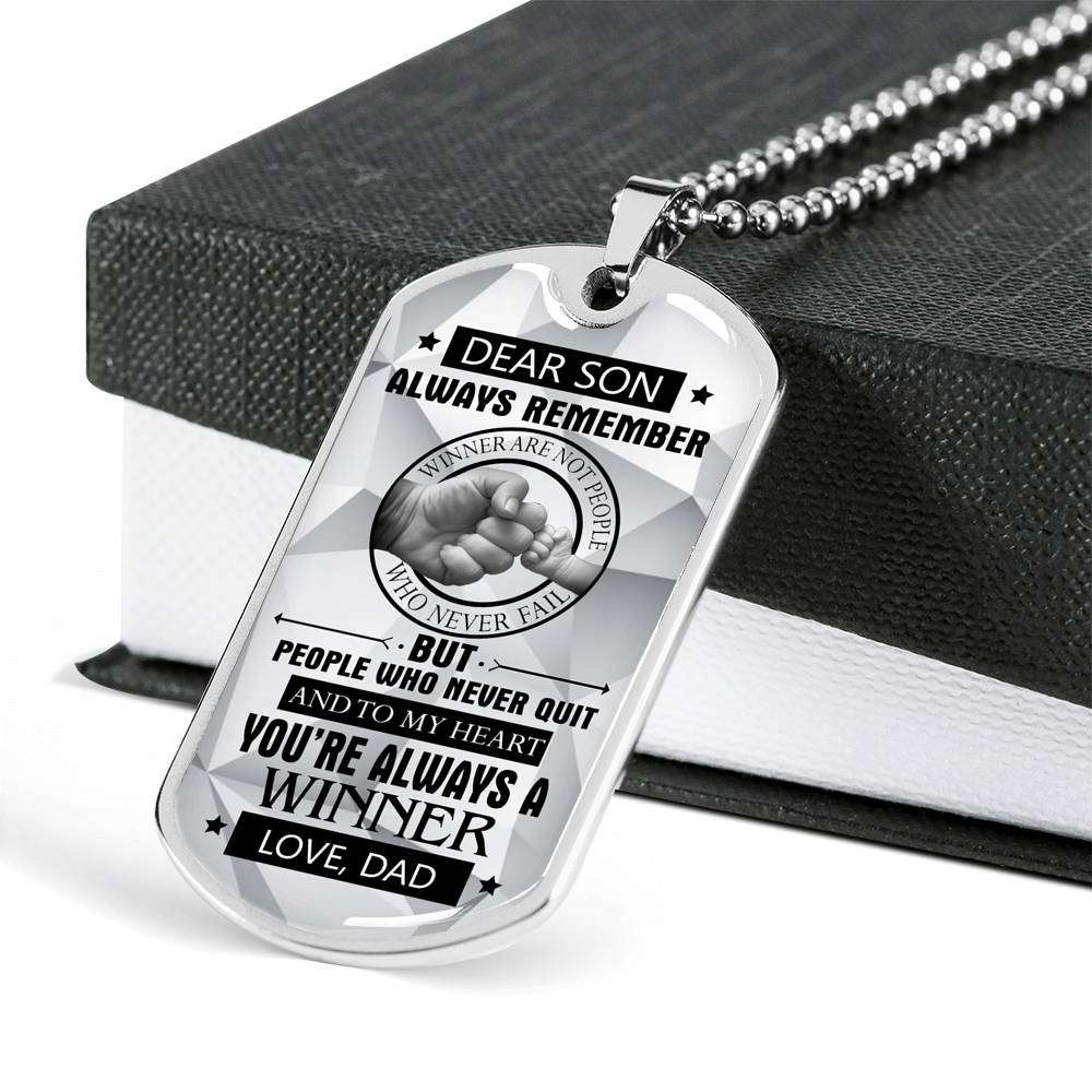 Son Dog Tag, Custom Picture Dog Tag For Son, Gift For Son, Son Necklace, Father And Son Dog Tag-73 Gifts For Son Rakva
