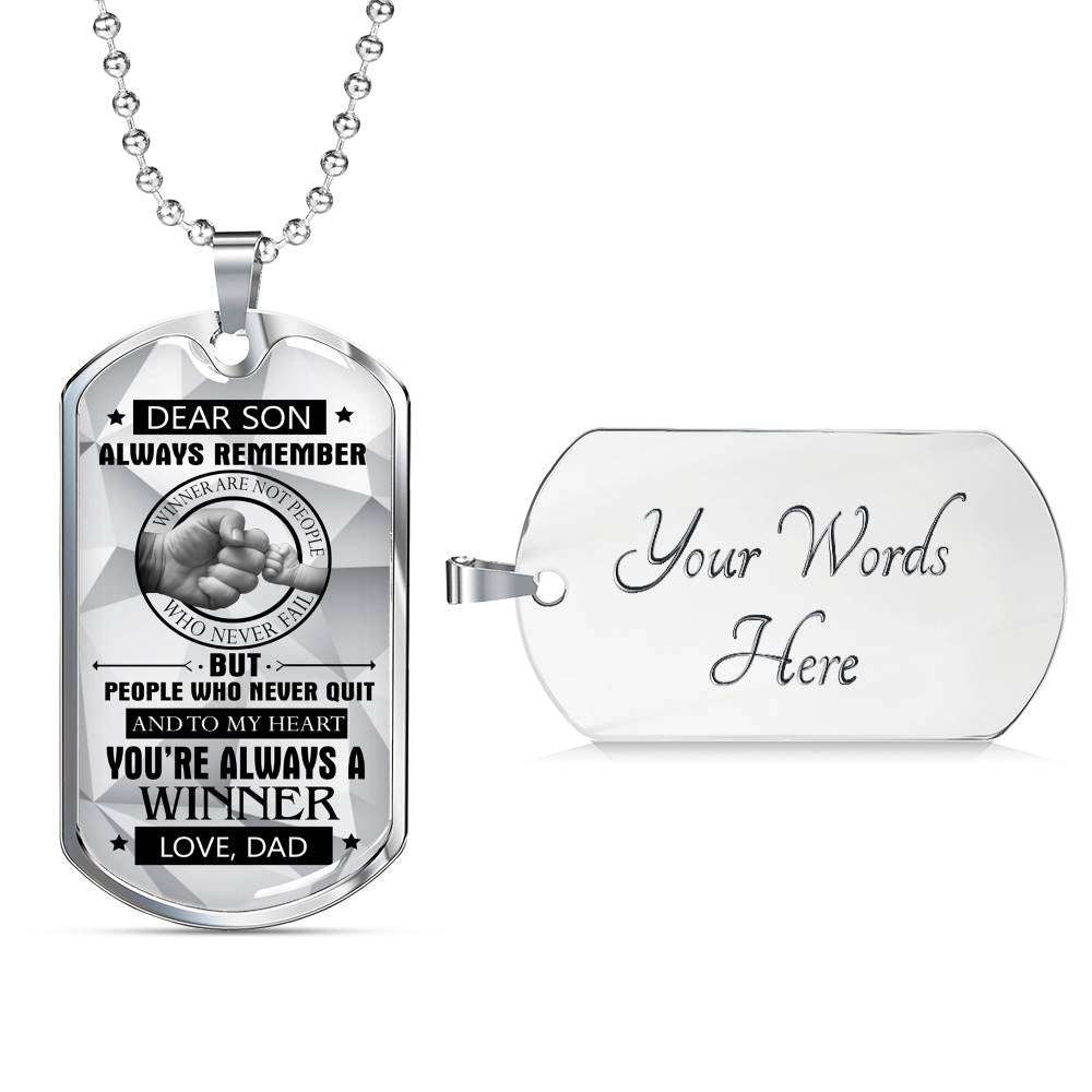 Son Dog Tag, Custom Picture Dog Tag For Son, Gift For Son, Son Necklace, Father And Son Dog Tag-73 Gifts For Son Rakva
