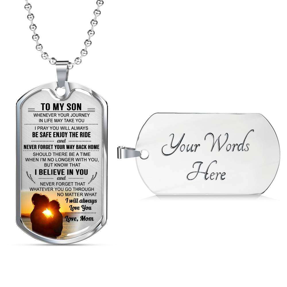 Son Dog Tag, Custom Picture Dog Tag For Son, Gift For Son, Son Necklace, Father And Son Dog Tag-76 Gifts For Son Rakva