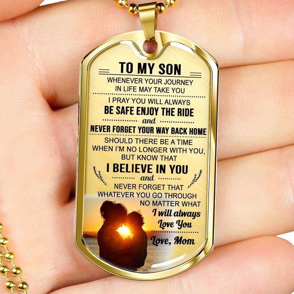 Son Dog Tag, Custom Picture Dog Tag For Son, Gift For Son, Son Necklace, Father And Son Dog Tag-76 Gifts For Son Rakva