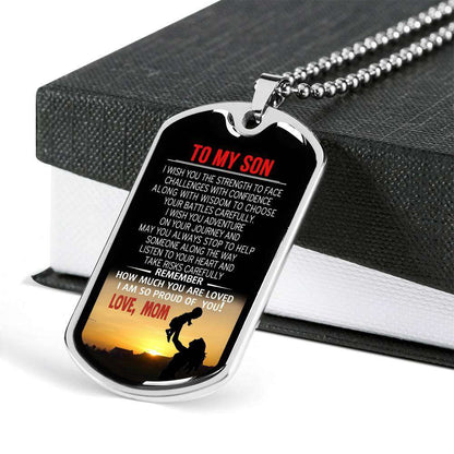 Son Dog Tag, Custom Picture Dog Tag For Son, Gift For Son, Son Necklace, Father And Son Dog Tag-90 Gifts For Son Rakva
