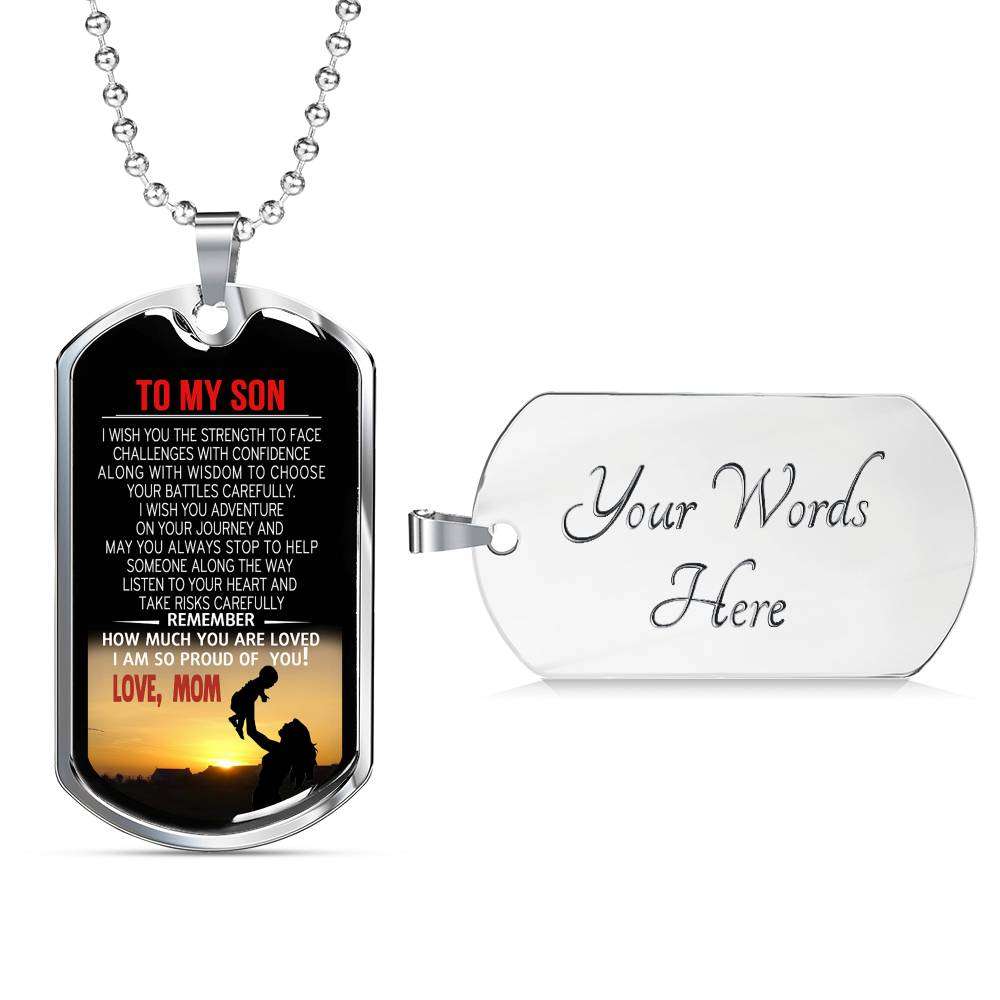 Son Dog Tag, Custom Picture Dog Tag For Son, Gift For Son, Son Necklace, Father And Son Dog Tag-90 Gifts For Son Rakva
