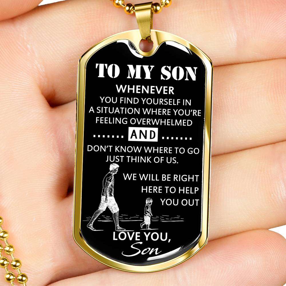 Son Dog Tag, Custom Picture Dog Tag For Son, Gift For Son, Son Necklace, Father And Son Dog Tag-95 Gifts For Son Rakva