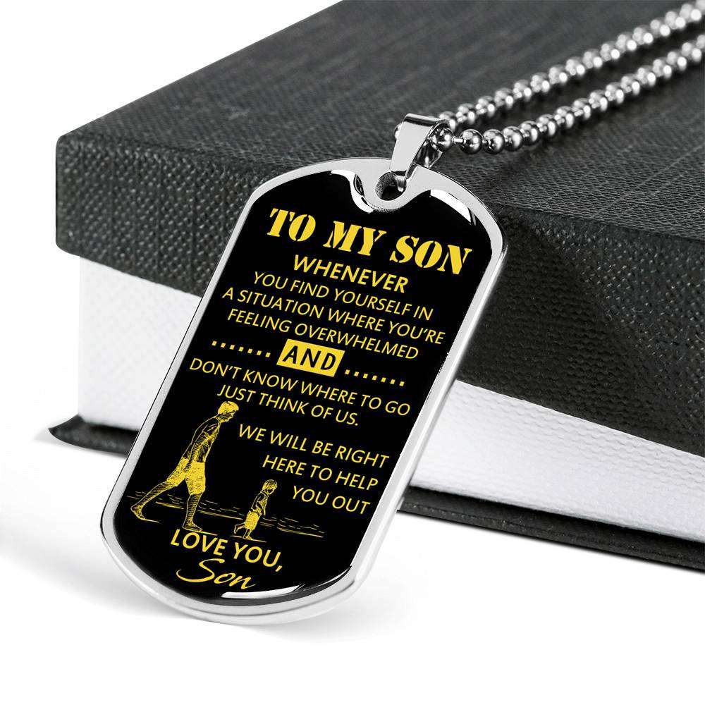 Son Dog Tag, Custom Picture Dog Tag For Son, Gift For Son, Son Necklace, Father And Son Dog Tag-96 Gifts For Son Rakva