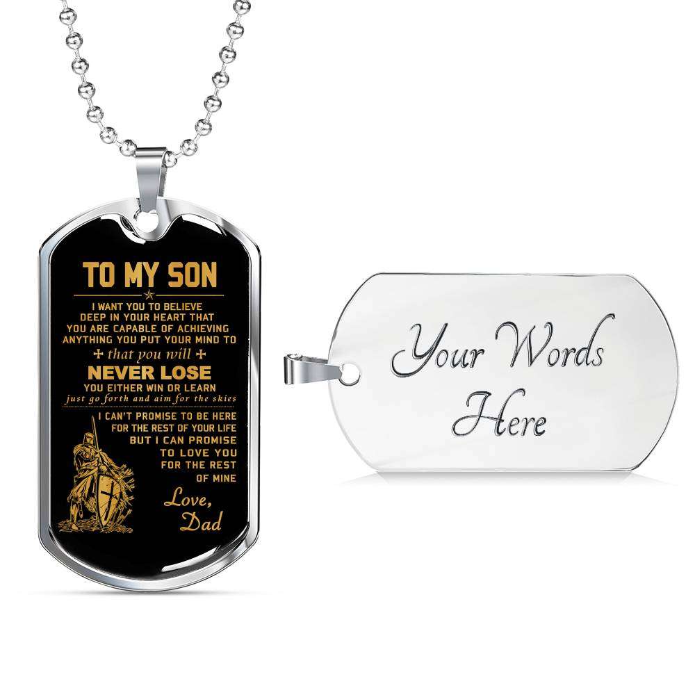 Son Dog Tag, Custom Picture Dog Tag For Son, Gift For Son, Son Necklace, Father And Son Dog Tag-99 Gifts For Son Rakva