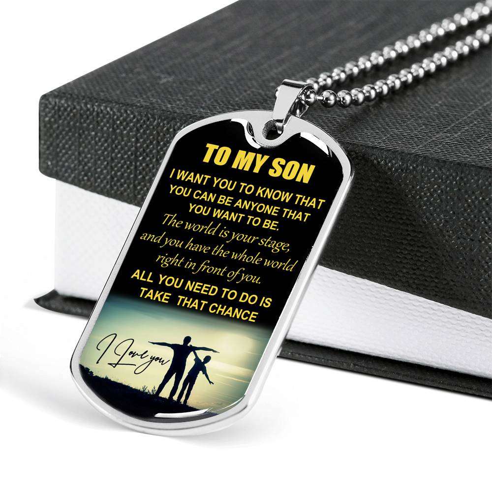 Son Dog Tag, Custom Picture Dog Tag For Son, Necklace Gift For Son, Father And Son Dog Tag-13 Gifts For Son Rakva
