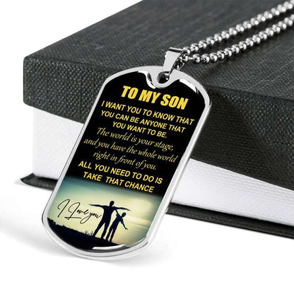 Son Dog Tag, Custom Picture Dog Tag For Son, Necklace Gift For Son, Father And Son Dog Tag-13 Gifts For Son Rakva