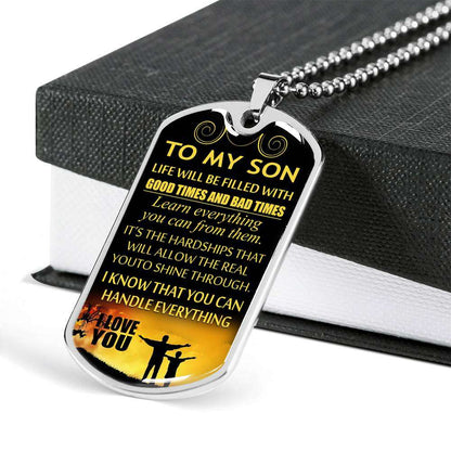Son Dog Tag, Custom Picture Dog Tag For Son, Necklace Gift For Son, Father And Son Dog Tag-14 Gifts For Son Rakva