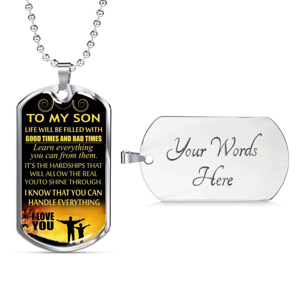 Son Dog Tag, Custom Picture Dog Tag For Son, Necklace Gift For Son, Father And Son Dog Tag-14 Gifts For Son Rakva