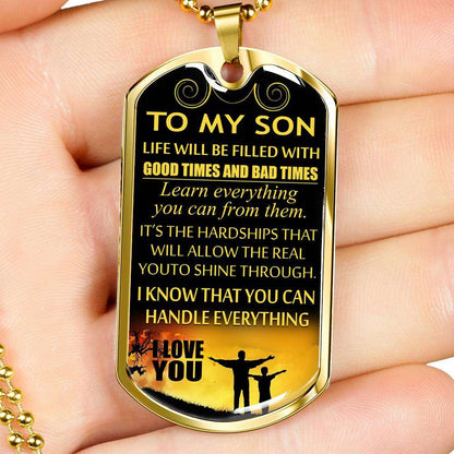Son Dog Tag, Custom Picture Dog Tag For Son, Necklace Gift For Son, Father And Son Dog Tag-14 Gifts For Son Rakva