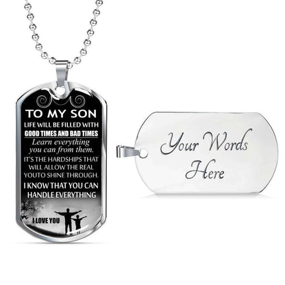 Son Dog Tag, Custom Picture Dog Tag For Son, Necklace Gift For Son, Father And Son Dog Tag-15 Gifts For Son Rakva