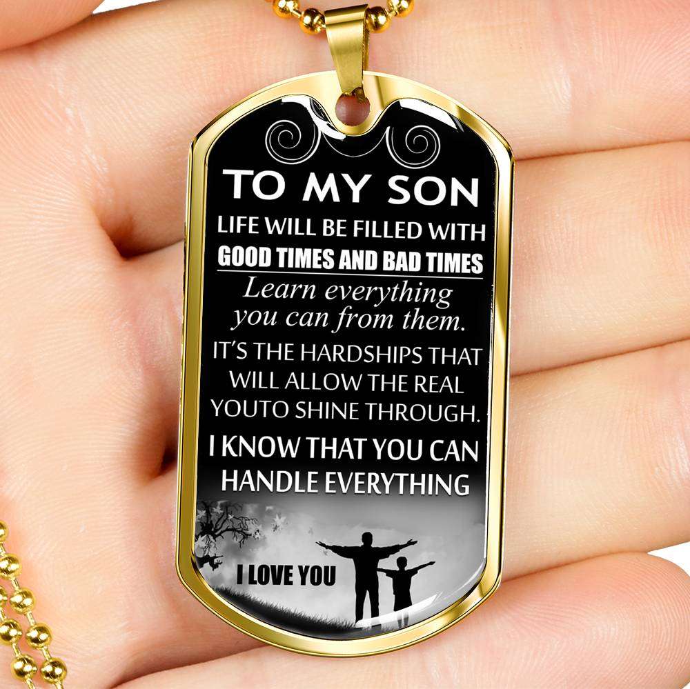 Son Dog Tag, Custom Picture Dog Tag For Son, Necklace Gift For Son, Father And Son Dog Tag-15 Gifts For Son Rakva