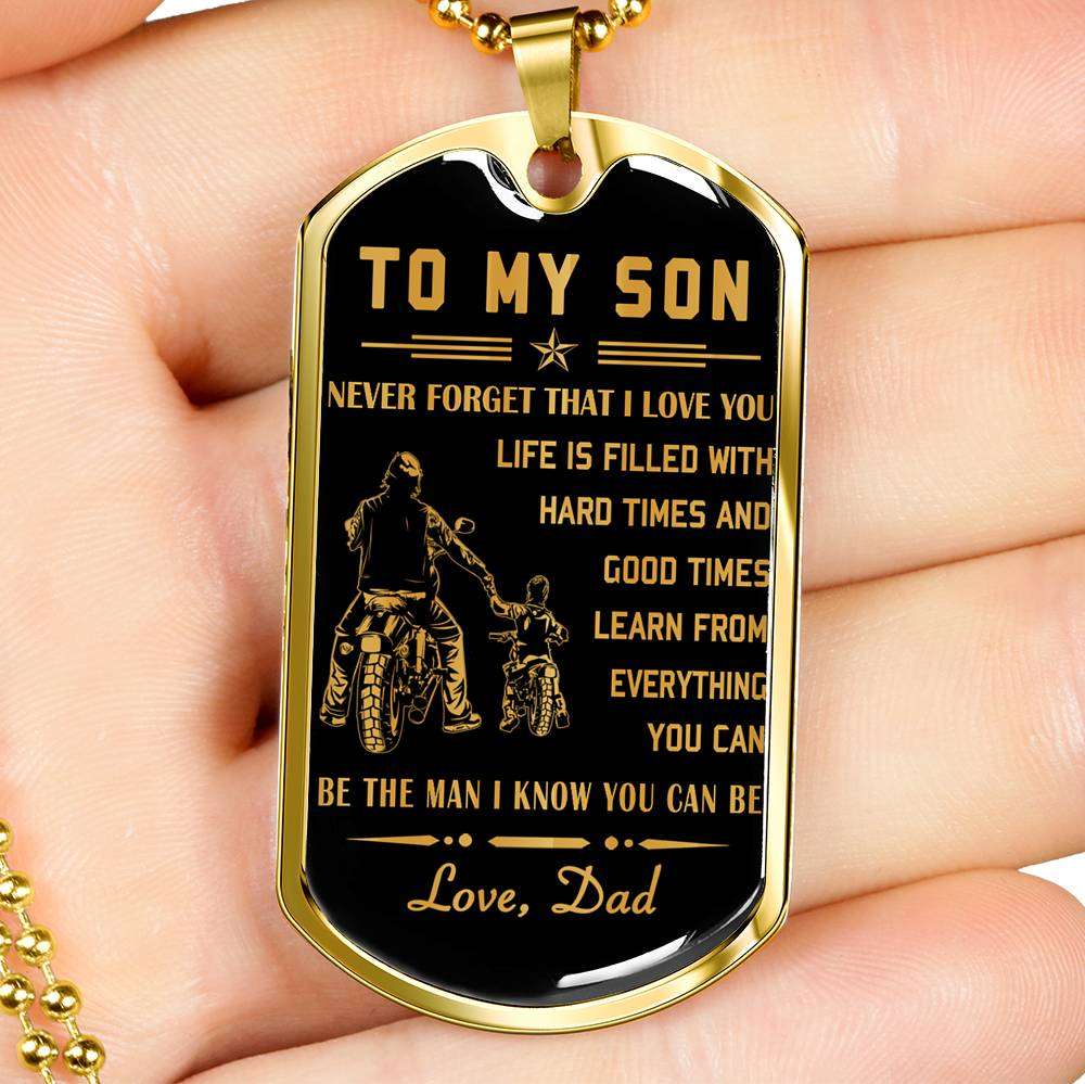 Son Dog Tag, Custom Picture Dog Tag For Son, Necklace Gift For Son, Father And Son Dog Tag-17 Gifts For Son Rakva