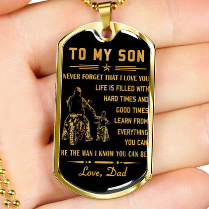 Son Dog Tag, Custom Picture Dog Tag For Son, Necklace Gift For Son, Father And Son Dog Tag-17 Gifts For Son Rakva