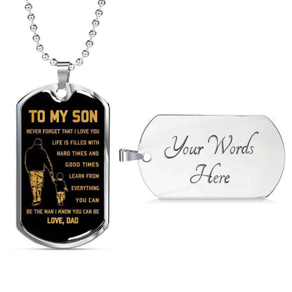 Son Dog Tag, Custom Picture Dog Tag For Son, Necklace Gift For Son, Father And Son Dog Tag-4 Gifts For Son Rakva