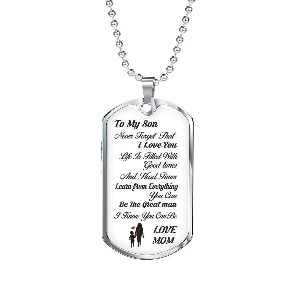 Son Dog Tag Custom Picture, Dog Tag Necklace For Son Never Forget That I Love You Gifts For Son Rakva