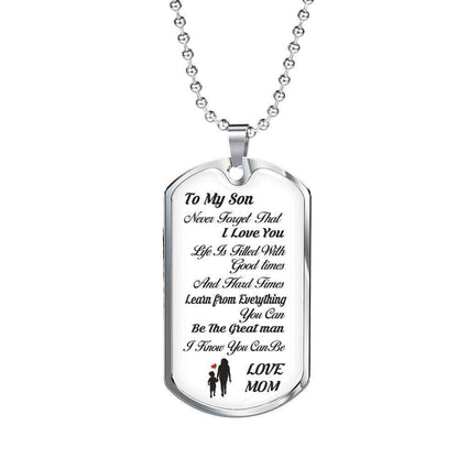 Son Dog Tag Custom Picture, Dog Tag Necklace For Son Never Forget That I Love You Gifts For Son Rakva