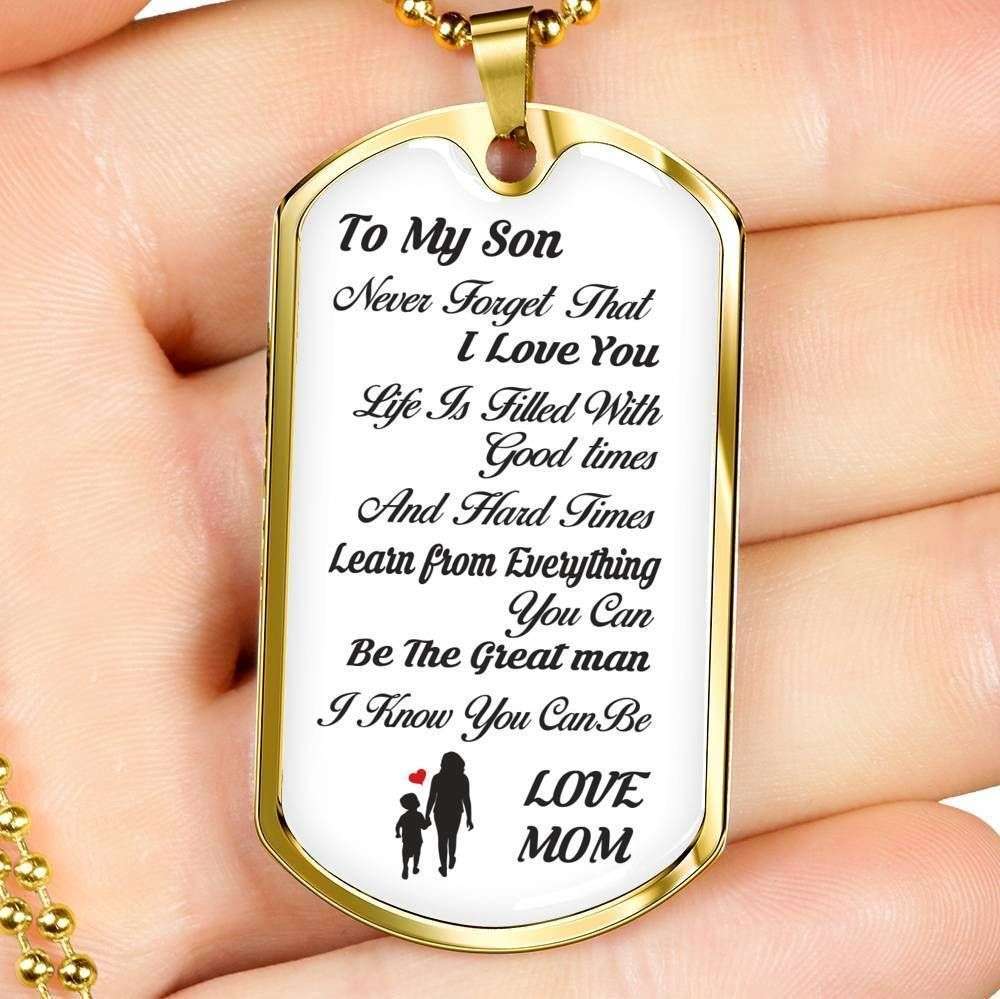 Son Dog Tag Custom Picture, Dog Tag Necklace For Son Never Forget That I Love You Gifts For Son Rakva