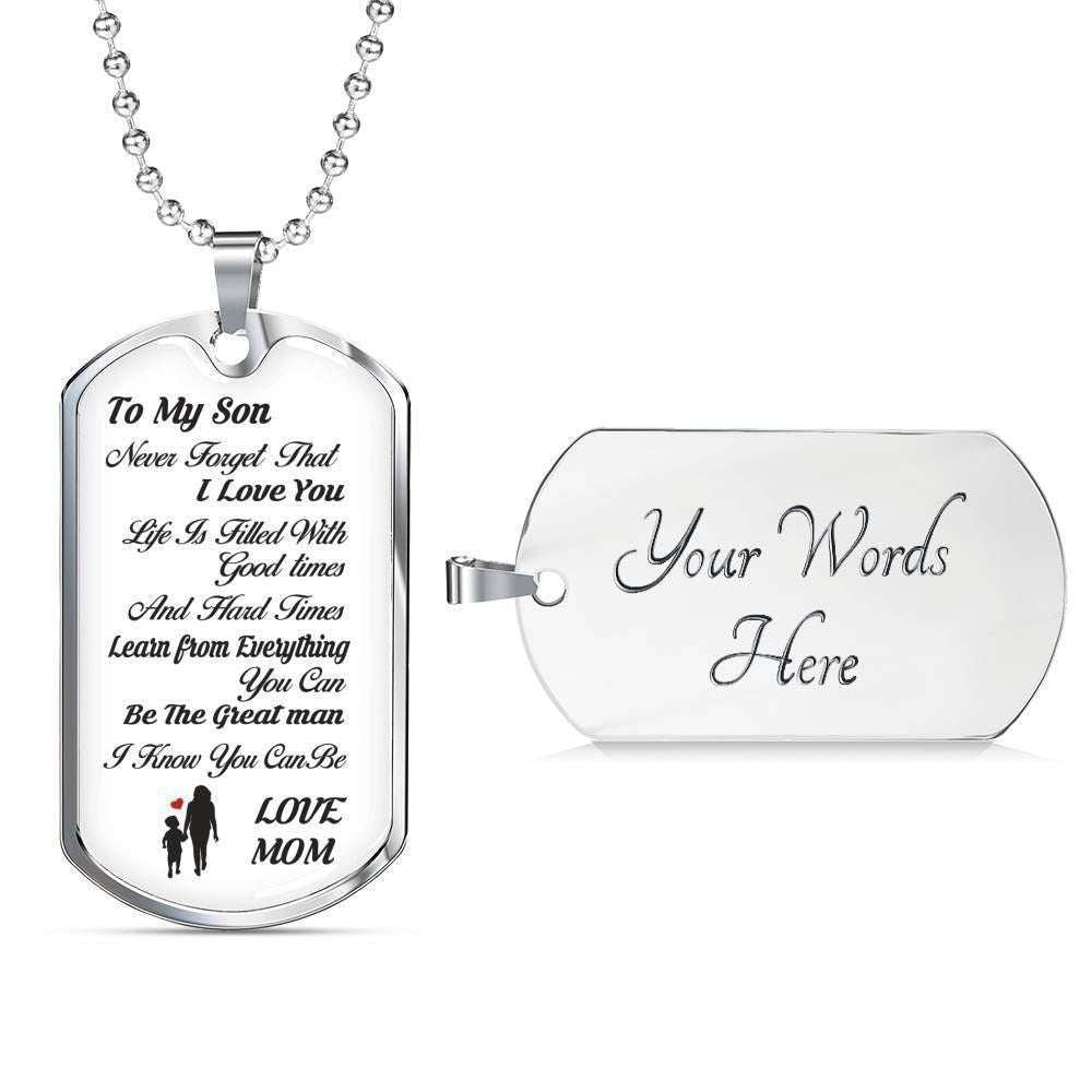 Son Dog Tag Custom Picture, Dog Tag Necklace For Son Never Forget That I Love You Gifts For Son Rakva