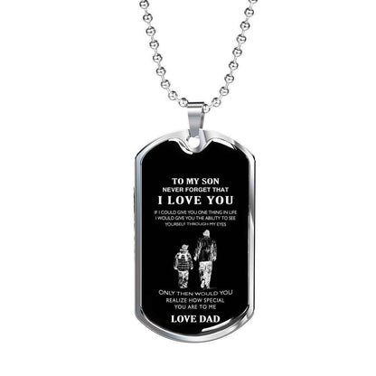 Son Dog Tag Custom Picture, Dog Tag Necklace Gift For Son Never Forget That I Love You Gifts For Son Rakva