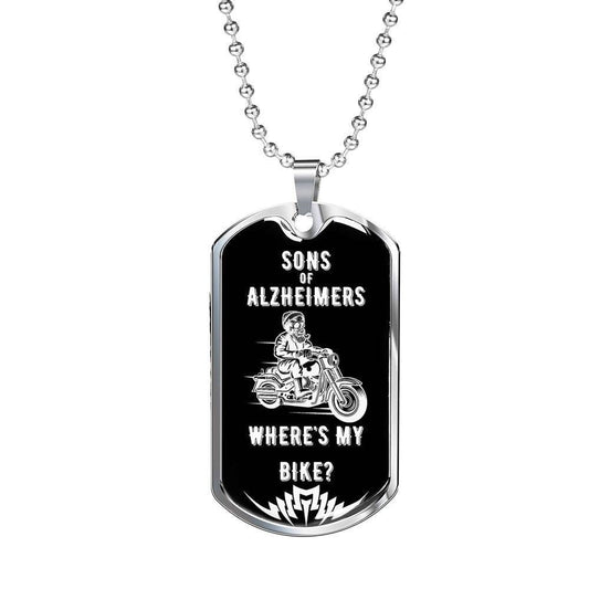 Son Dog Tag Custom Picture, Funny Biker Sons Of Alzheimers Dog Tag Necklace For Son Gifts For Son Rakva