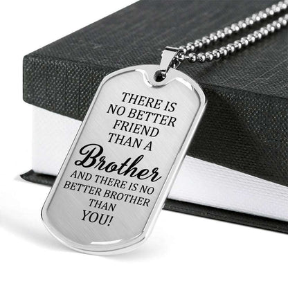 Son Dog Tag Custom Picture, Gift For Boy Dog Tag Necklace There Is No Better Brother Than You Gifts For Son Rakva