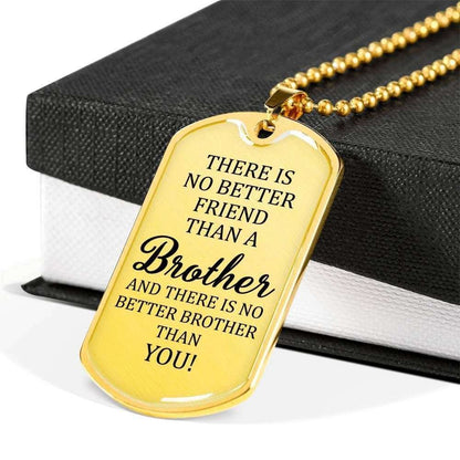 Son Dog Tag Custom Picture, Gift For Boy Dog Tag Necklace There Is No Better Brother Than You Gifts For Son Rakva