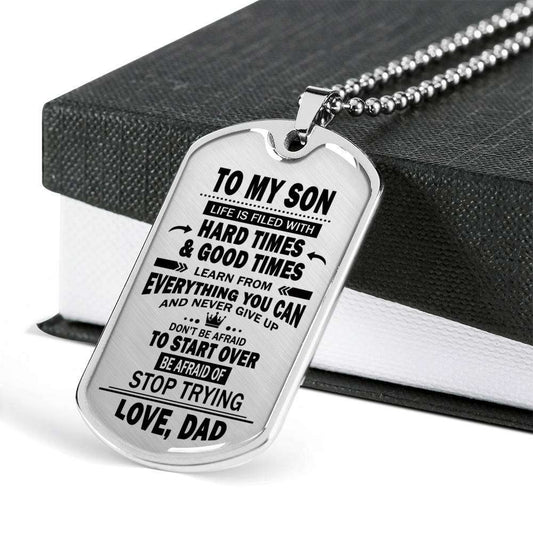 Son Dog Tag, Custom Picture Gift For Son Birthday, Dog Tags For Son, Engraved Dog Tag For Son, Father And Son Dog Tag-135 Gifts For Son Rakva