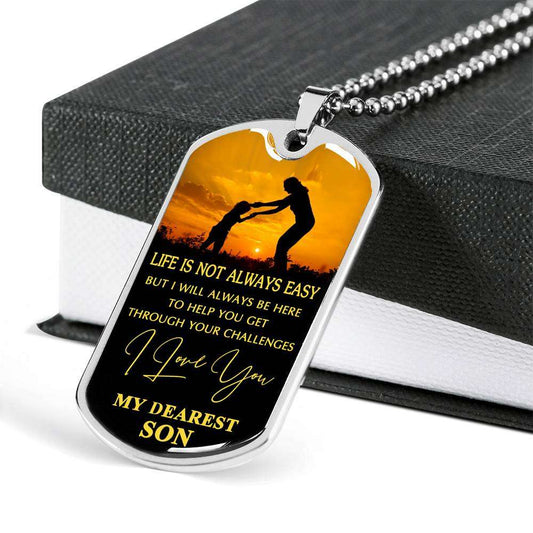 Son Dog Tag, Custom Picture Gift For Son Birthday, Dog Tags For Son, Engraved Dog Tag For Son, Father And Son Dog Tag-14 Gifts For Son Rakva