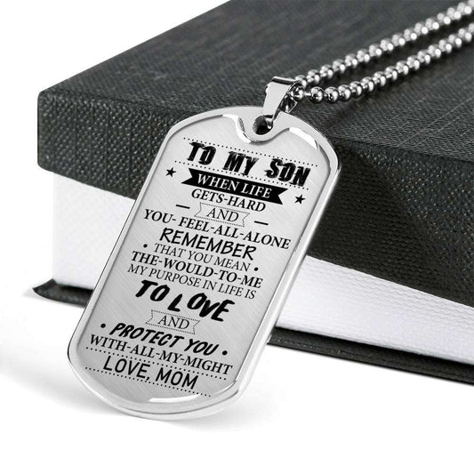 Son Dog Tag, Custom Picture Gift For Son Birthday, Dog Tags For Son, Engraved Dog Tag For Son, Father And Son Dog Tag-145 Gifts For Son Rakva