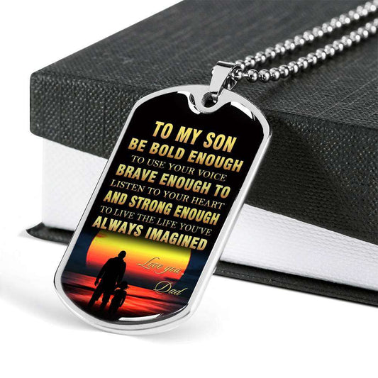 Son Dog Tag, Custom Picture Gift For Son Birthday, Dog Tags For Son, Engraved Dog Tag For Son, Father And Son Dog Tag-19 Gifts For Son Rakva