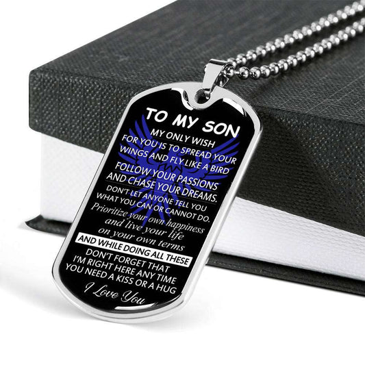 Son Dog Tag, Custom Picture Gift For Son Birthday, Dog Tags For Son, Engraved Dog Tag For Son, Father And Son Dog Tag-35 Gifts For Son Rakva