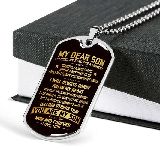 Son Dog Tag, Custom Picture Gift For Son Birthday, Dog Tags For Son, Engraved Dog Tag For Son, Father And Son Dog Tag-38 Gifts For Son Rakva