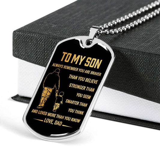 Son Dog Tag, Custom Picture Gift For Son Birthday, Dog Tags For Son, Engraved Dog Tag For Son, Father And Son Dog Tag-49 Gifts For Son Rakva