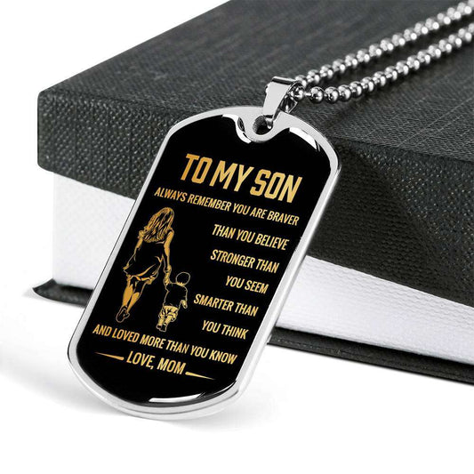 Son Dog Tag, Custom Picture Gift For Son Birthday, Dog Tags For Son, Engraved Dog Tag For Son, Father And Son Dog Tag-52 Gifts For Son Rakva