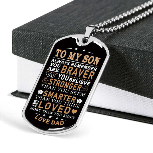 Son Dog Tag, Custom Picture Gift For Son Birthday, Dog Tags For Son, Engraved Dog Tag For Son, Father And Son Dog Tag-56 Gifts For Son Rakva